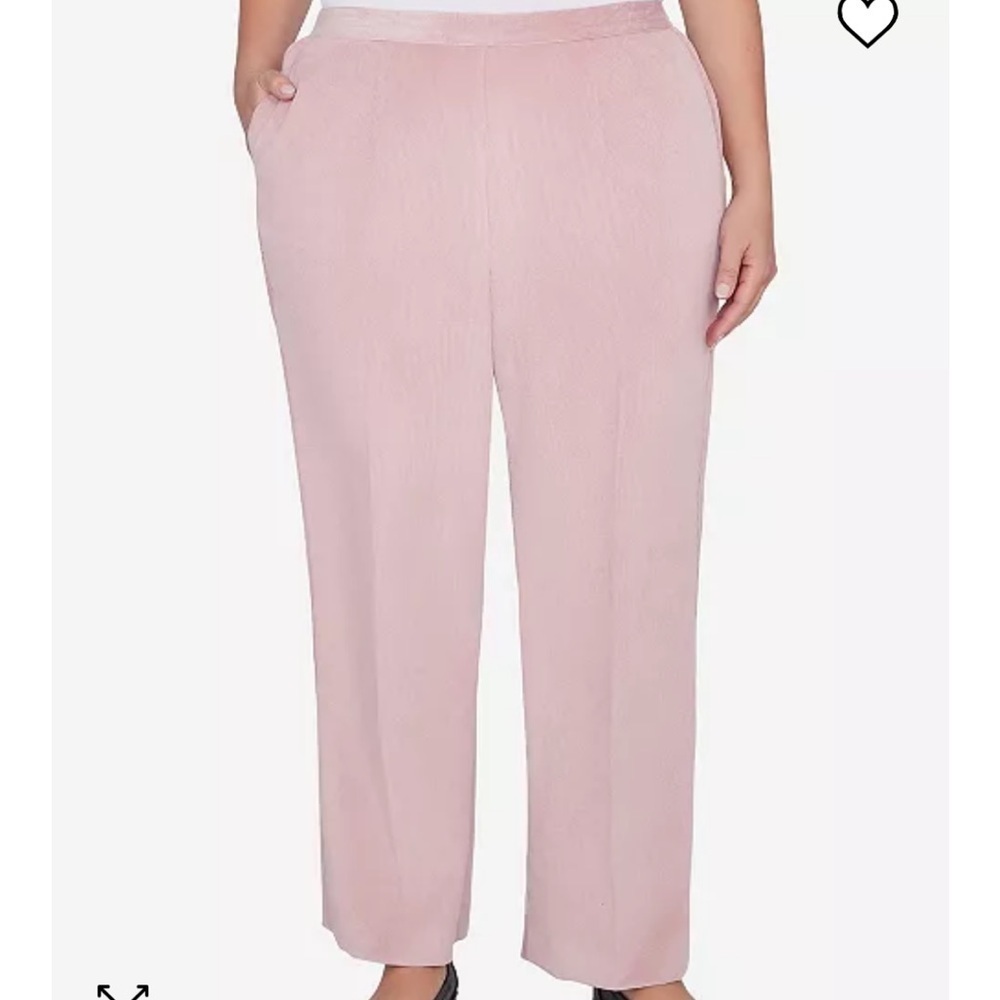 NEW Alfred Dunner Corduroy Pants Comfort Elastic Waist 12P Short Pink Blush